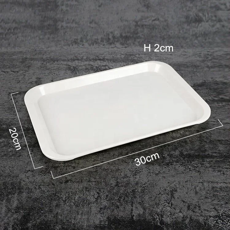 100% melamine white plastic food serving tray sets