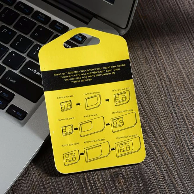 DIHAO Black White 4 in 1 Nano Sim Card Adapter , Micro SIM Adaptor with Eject Pin Key