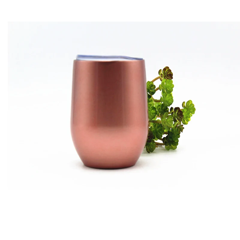 12oz double insulated wine tumbler,rose gold wine tumbler,insulated tumbler cup with lid,stainless steel wine glasses set of 4
