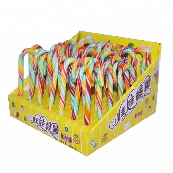 Hot sales  Colorful Christmas Candy Crutch Shaped Lollipop