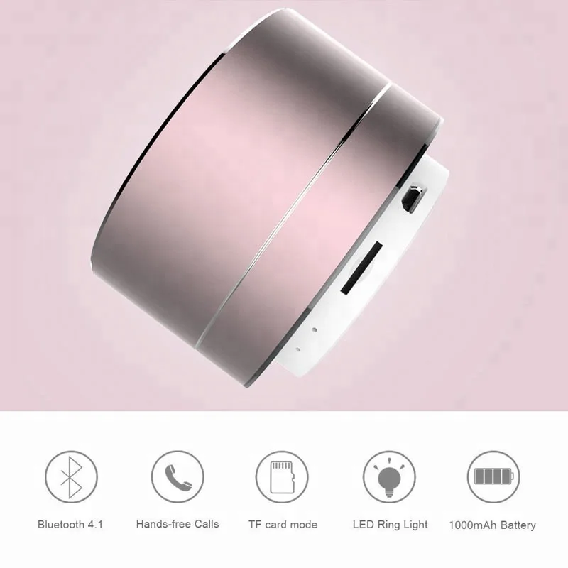 Wireless Portable Speaker Super Woofer HD USB Metal Speaker Mini Music Bass Speaker With Microphone