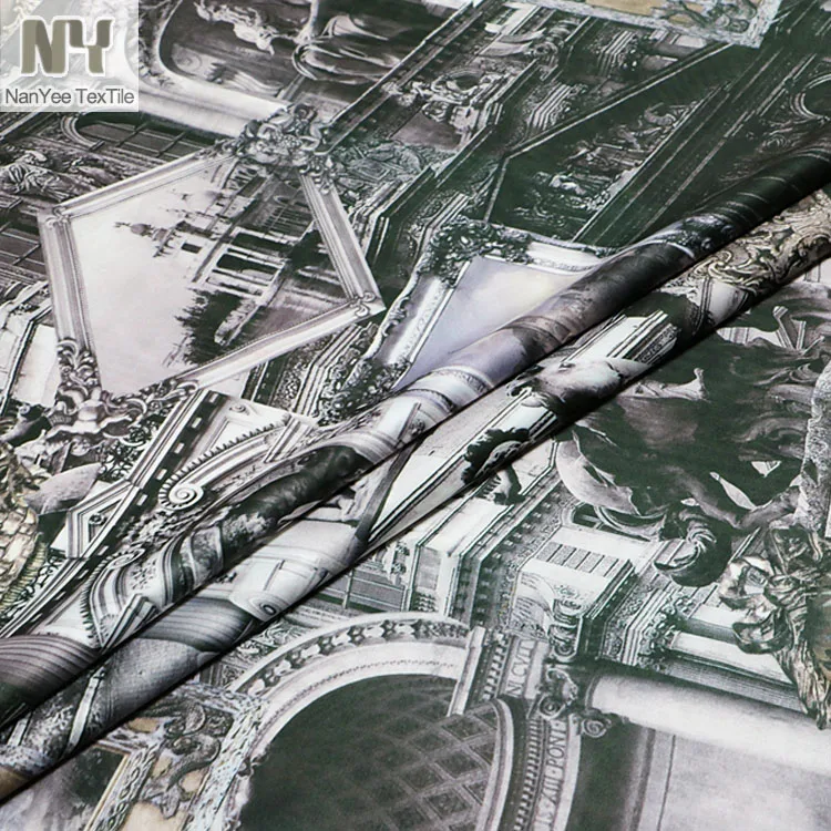 Nanyee Textile Stone Carving Sculpture Prints Western Theme Fabric