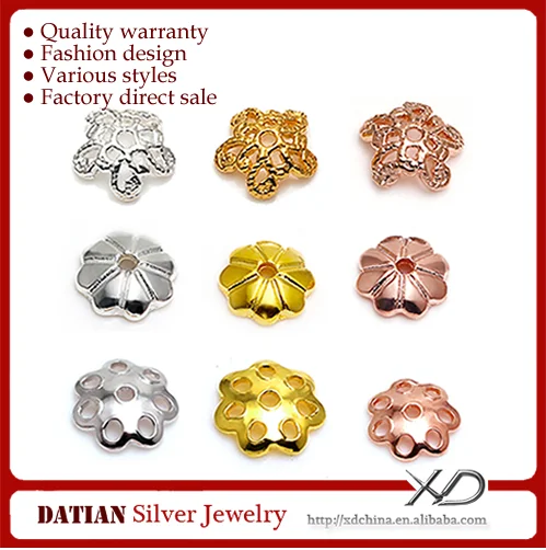 XD P277 Many Colors Charm 925 Sterling Silver Bead Caps 5mm 6mm 8mm