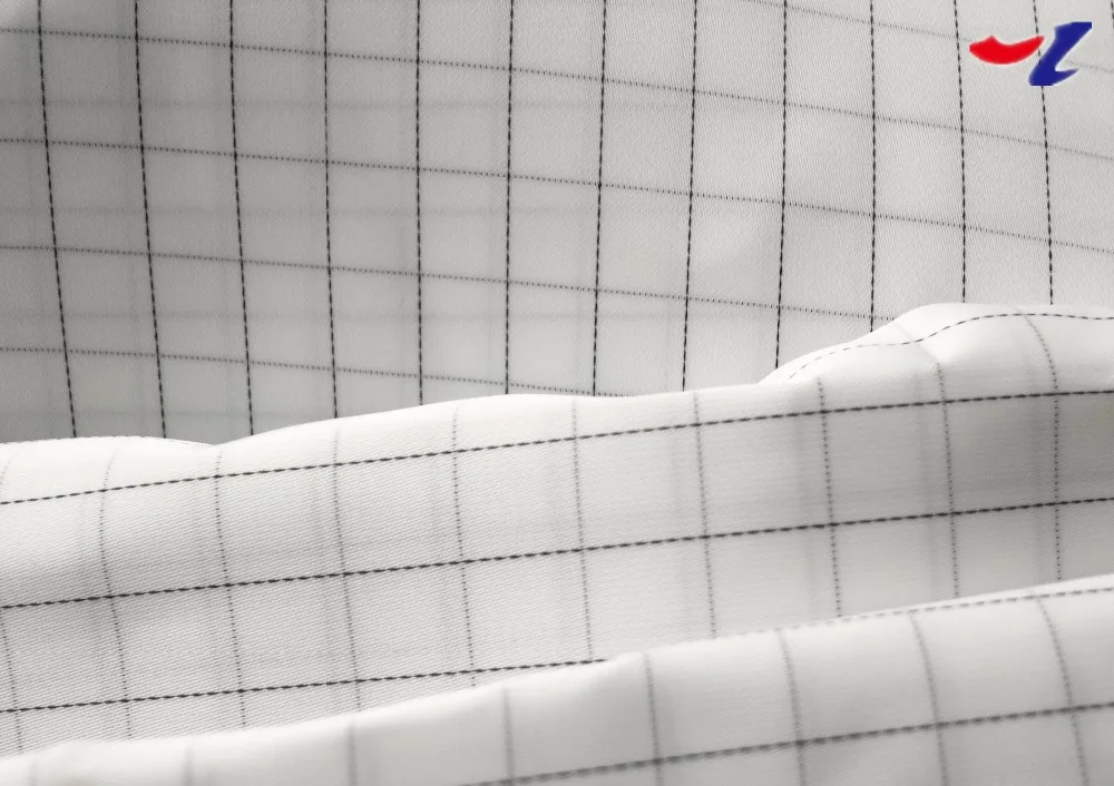 7mm grid polyester imitation memory fabric conductive fabric