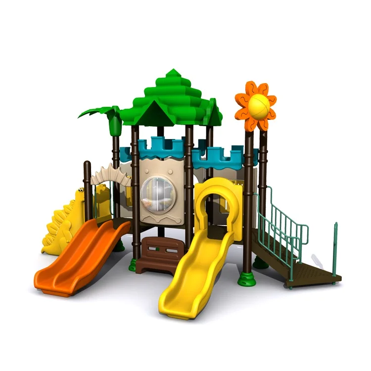 Ghost series kids amusement park play/outdoor playground equipment/plastic paly house with slide