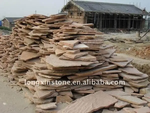 
 Случайный розовый песчаник вырезанная тротуарная плитка  