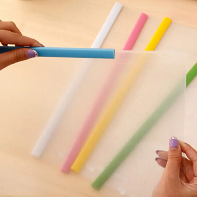 Cheap top quality custom simple clear PP report cover file pumping rod file plastic business folders