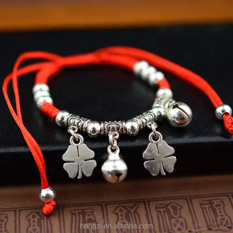Fashion Jewelry Thin Red Thread String Rope Charm Bracelets Angel Wing Elephant Bangles for Women