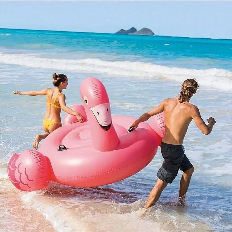 factory wholesale swimming pool beach toy eco-friendly PVC top quality adults inflatable pink flamingo pool floats