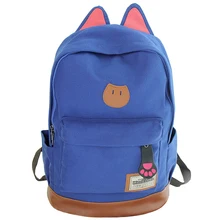 New 2016 Campus Women Girls Backpack Travel Bag Young Canvas Men Backpack Brand Fashion School Sports Bags Cat Ears Bags