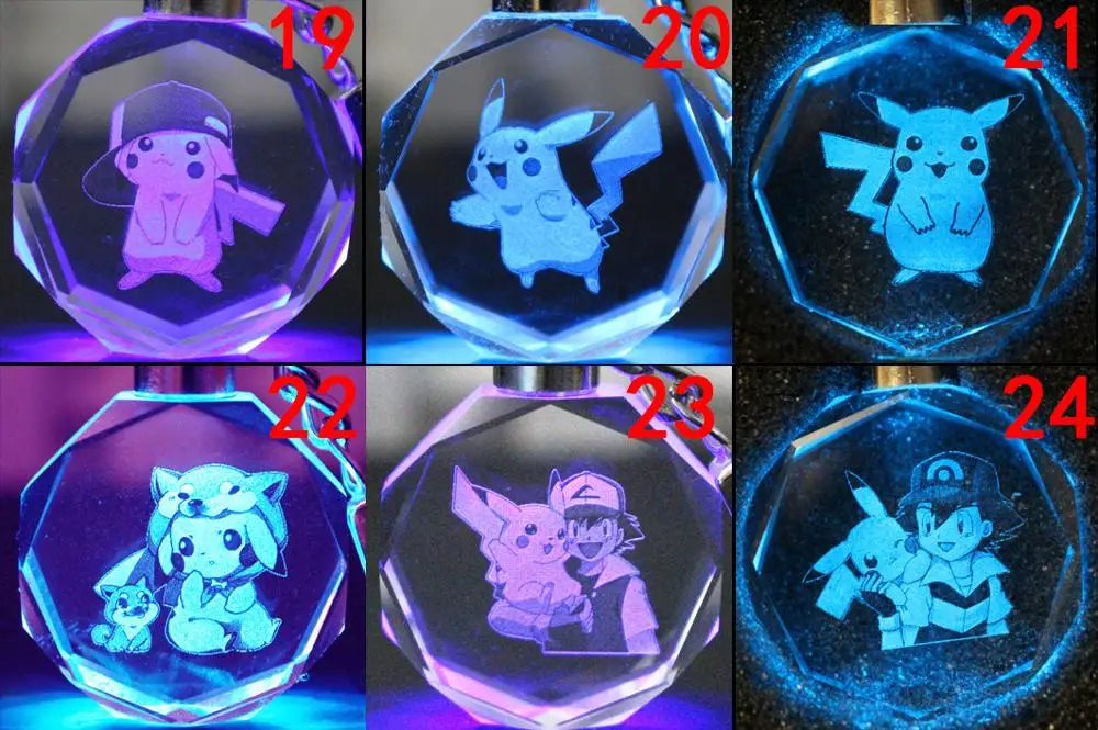 custom 3d laser engraving sublimation photo  led light crystal glass keychain