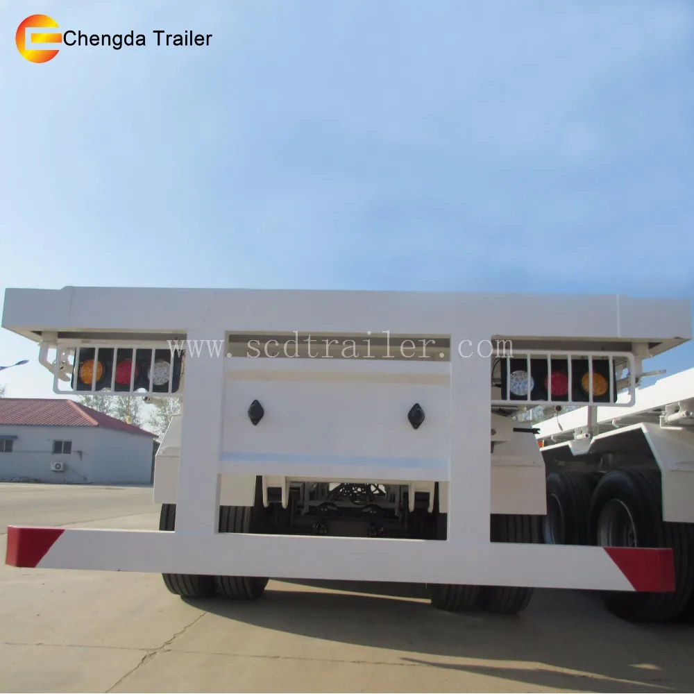 3 axle flat track container 40 feet flatbed truck trailer made in China