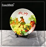 Wholesale bulk sublimation custom unique design printed round ceramic plates