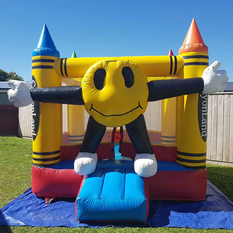 
Smiley Face Space Station Inflatable Castle Bouncy House Crayon Bouncer House 
