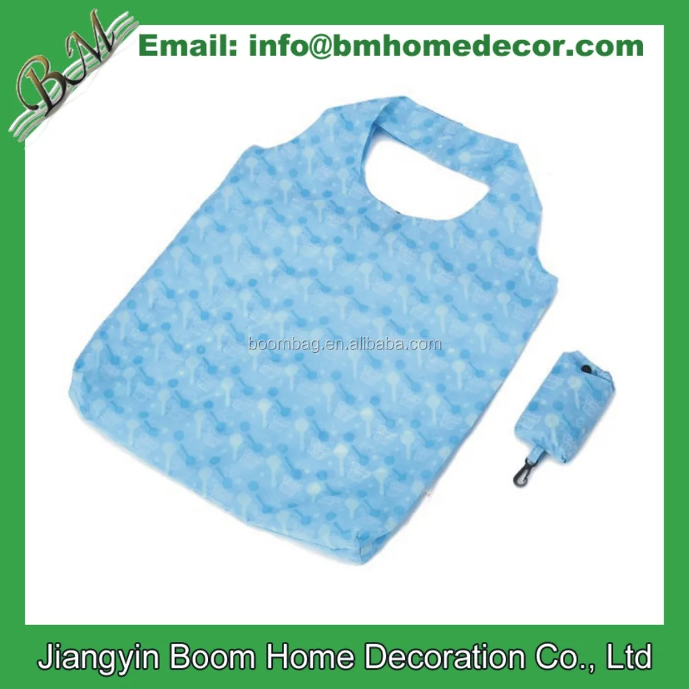 Customized Full Color Logo Sublimation Printing Compact Shopping Bag Reusable Polyester Folding Shopping Tote Bag