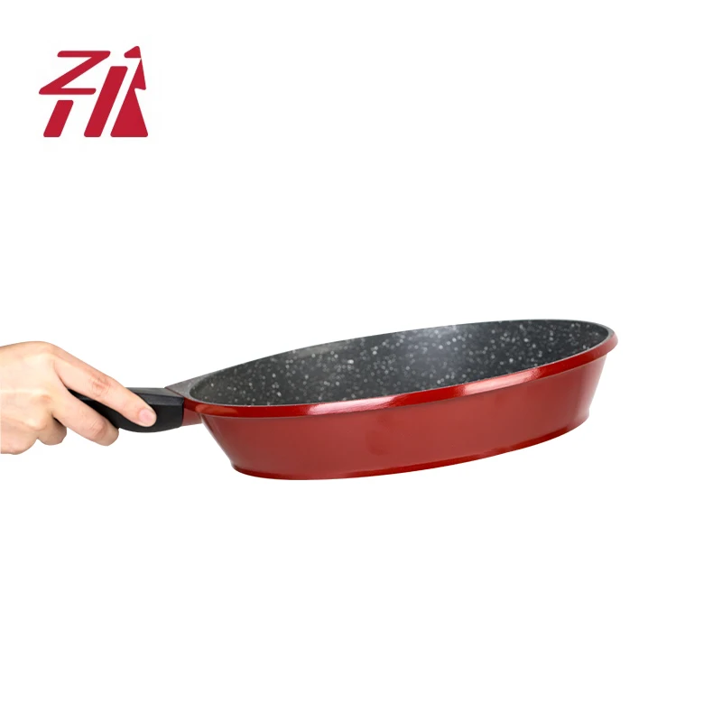 high quality  marble coating non-stick 26cm die-casting frying  pan grill pan with bakelite