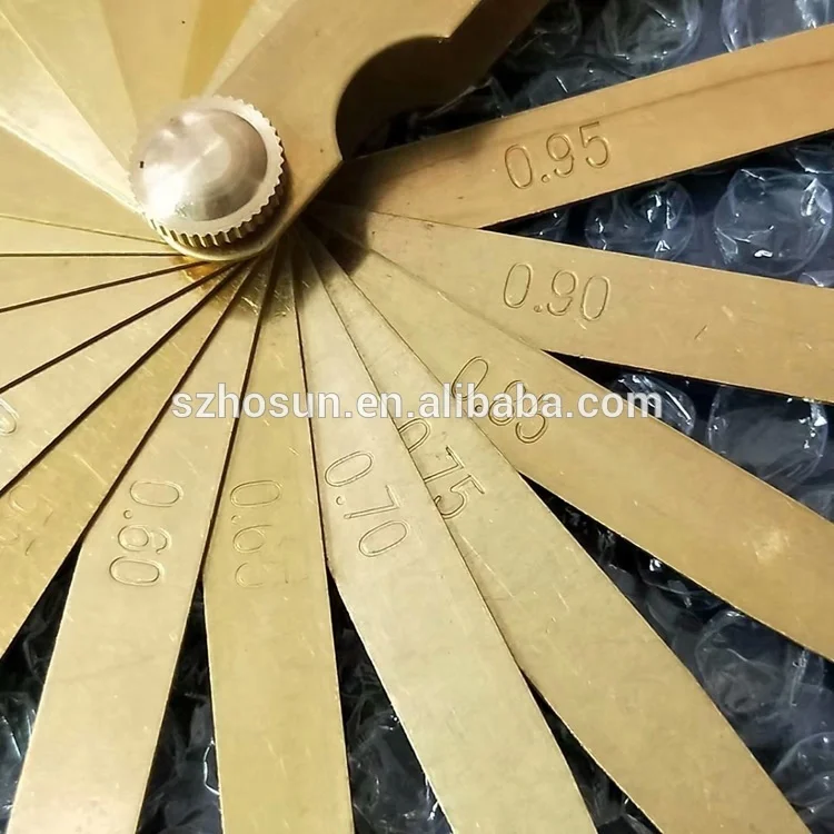 Good quality Brass feeler gages  100mm length  brass gap gauge 20 blades/set