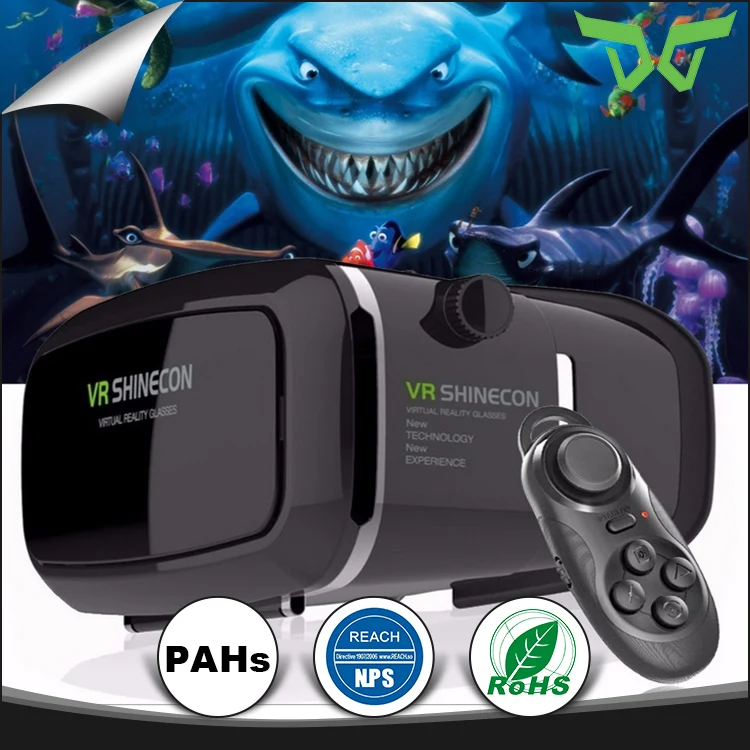 2016 VR Коробка Shinecon 3d Виртуальной Реальности Очки Глава Гарнитура 3D Bluetooth Контроллер/Геймпад