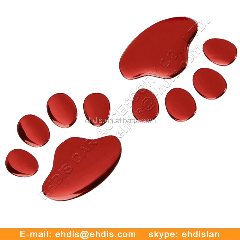 Собака Лапу Печати Стикер Стены Съемный Стикер Этикеты 3D Chrome Стикер