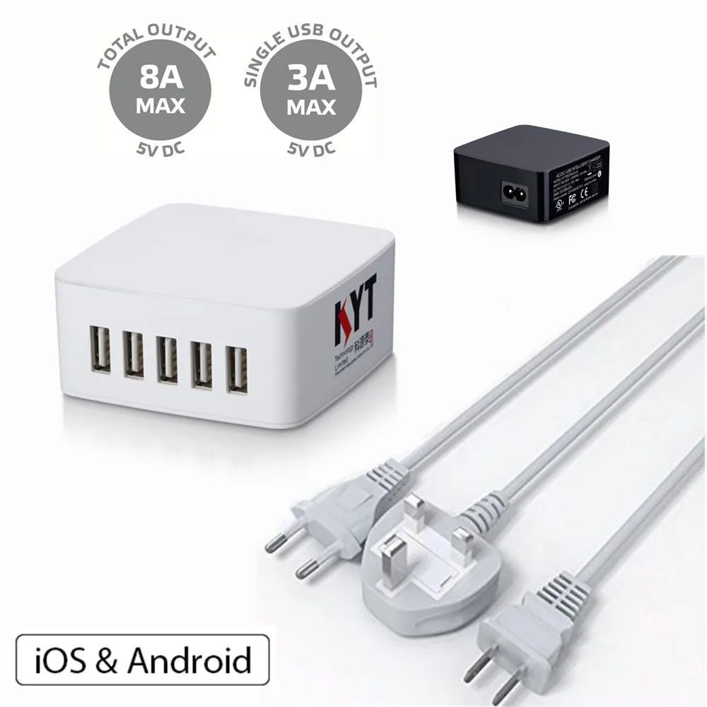 Универсальное зарядное устройство с 5 usb-портами В 8 А 40