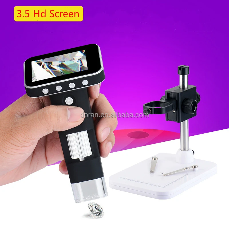 High quality wireless portable digital microscope with a display screen