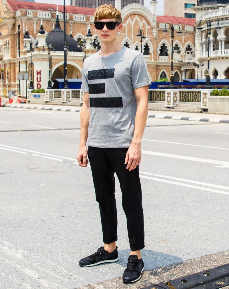 2016 new design rubber print white tshirt cotton printed London New York