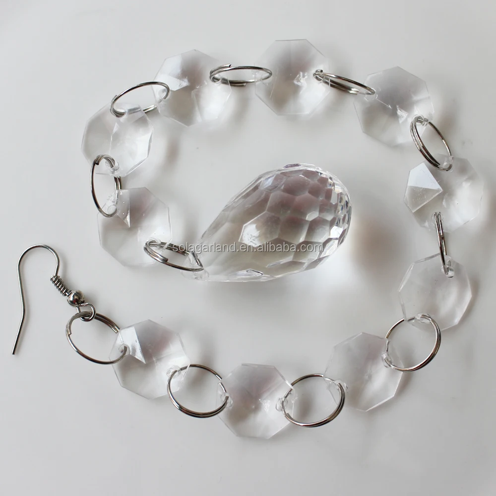 Custom Clear Crystal Acrylic Garland Strands With Pendant