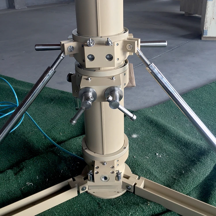 Pneumatic telescopic mobile tripod hard anodizing heavy pole mast locking solar