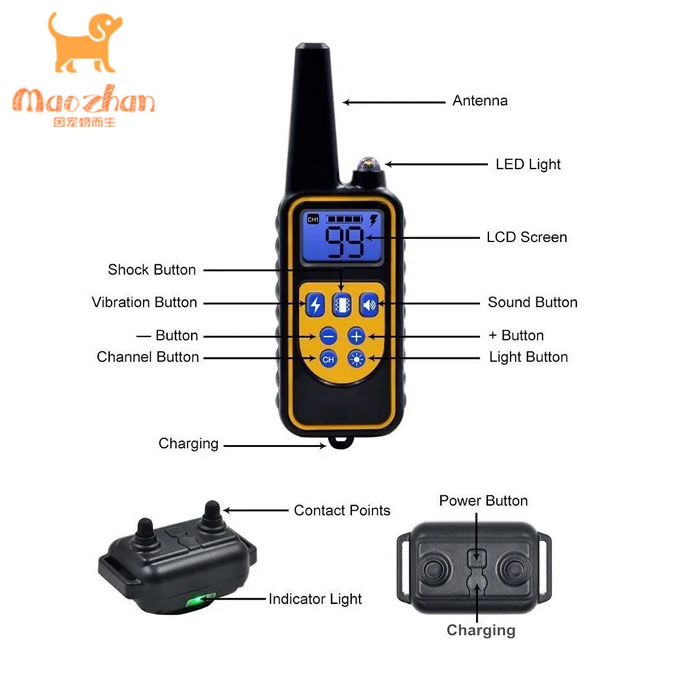 Electronic Remote Pet Dog Training E Collar Shock Collar Dog Training Electric Remote Training Dog Collar
