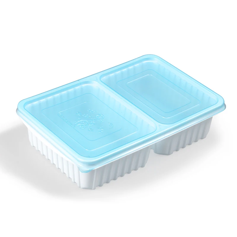 eco friendly 2 compartment microwave food containers disposable backing box plastic food case