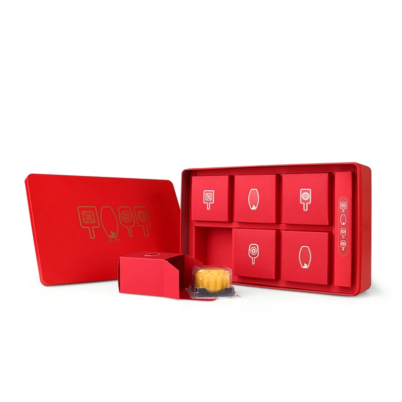 Creative Luxury Gift Packaging Mooncake Tin Box Tianhui Mid Autumn Tinplate Metal Red, Black Food Silk Screen Accept CN;FUJ OTMC