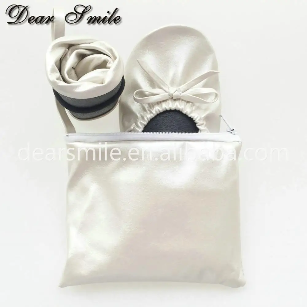 Top quality soft lady foldable ballerinas fold up ballet flat for wedding gift ,after party dance