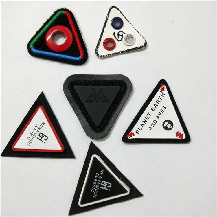 Round oval printing letter leather label triangle eyelet pu trademark  jeans metal sign shoes label tag