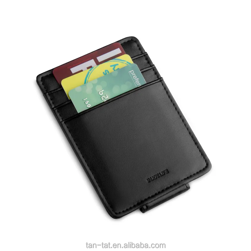 Cow Leather Aluminum Front Pocket Wallet Money Clip