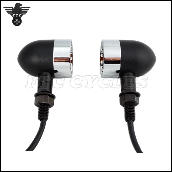 Aluminum Custom Chrome Bezel Vintage Motorcycle Turn Signal Lights