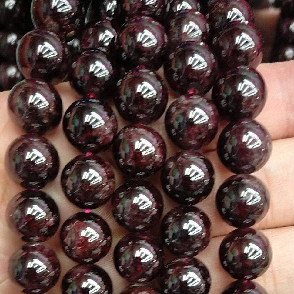 Wholesale Natural Garnet Loose Gemstone Round Garnet Stone Beads strand