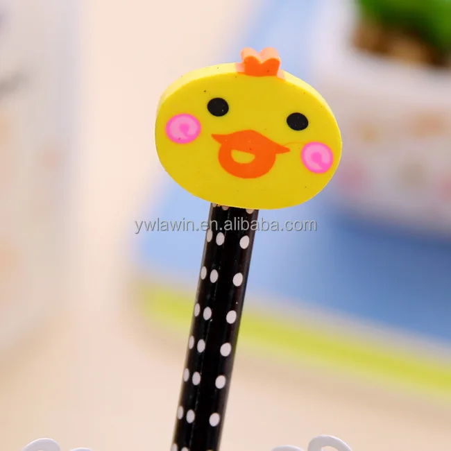 non-toxic HB pencils with duck head eraser