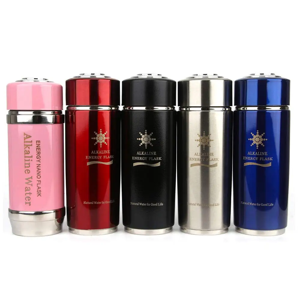 Yellow cylindrical packaging alkaline water bottle vacuum insulated stainless steel water bottle