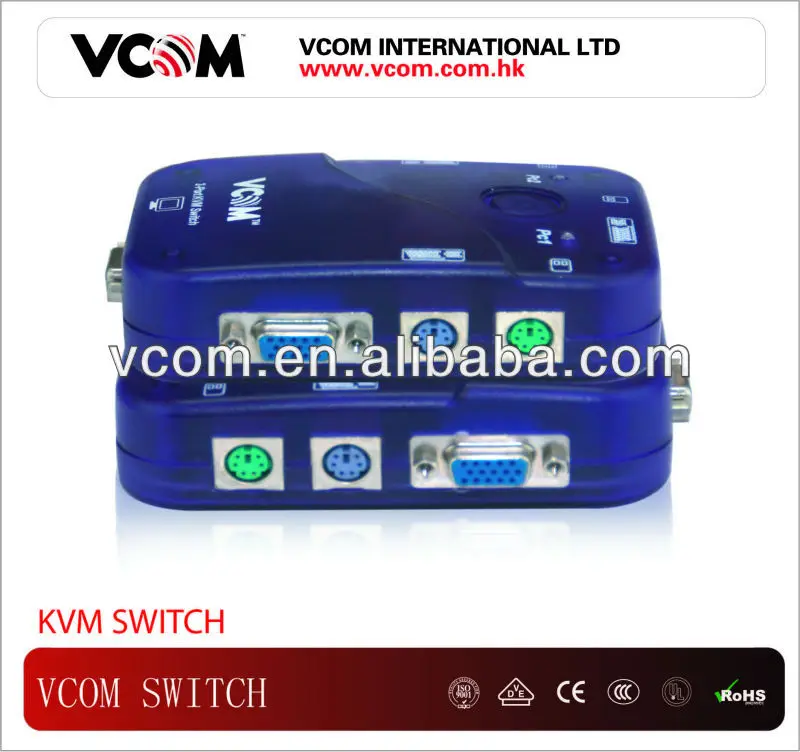 Vcom высокое качество от 1 до 2 разъём(ов) авто kvm-переключатель для VGA клавиатура мышь