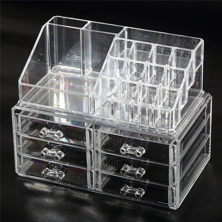 2018 Factory Direct price wholesale clear acrylic Jewelry & Cosmetic containers Storage Display Boxes