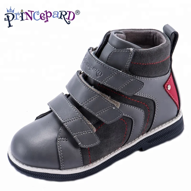 Princepard new orthopedic shoes kids leather upper velvet lining and insoles casual shoes for boys