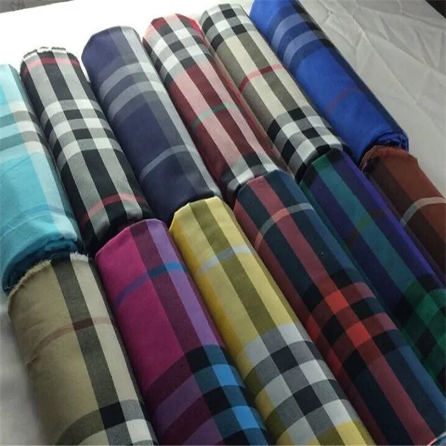 Inventory wholesale 16s 100% cotton yarn dyed check fabrics