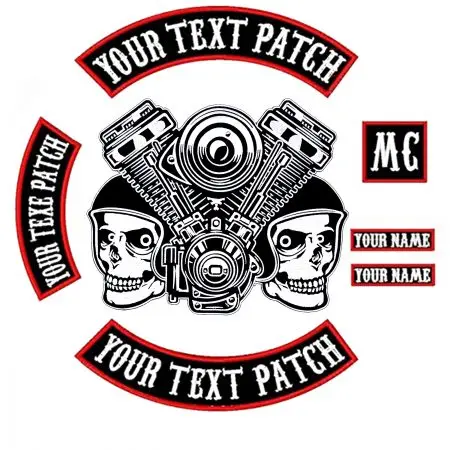 
custom name club motorcycle patch clothing labels 
