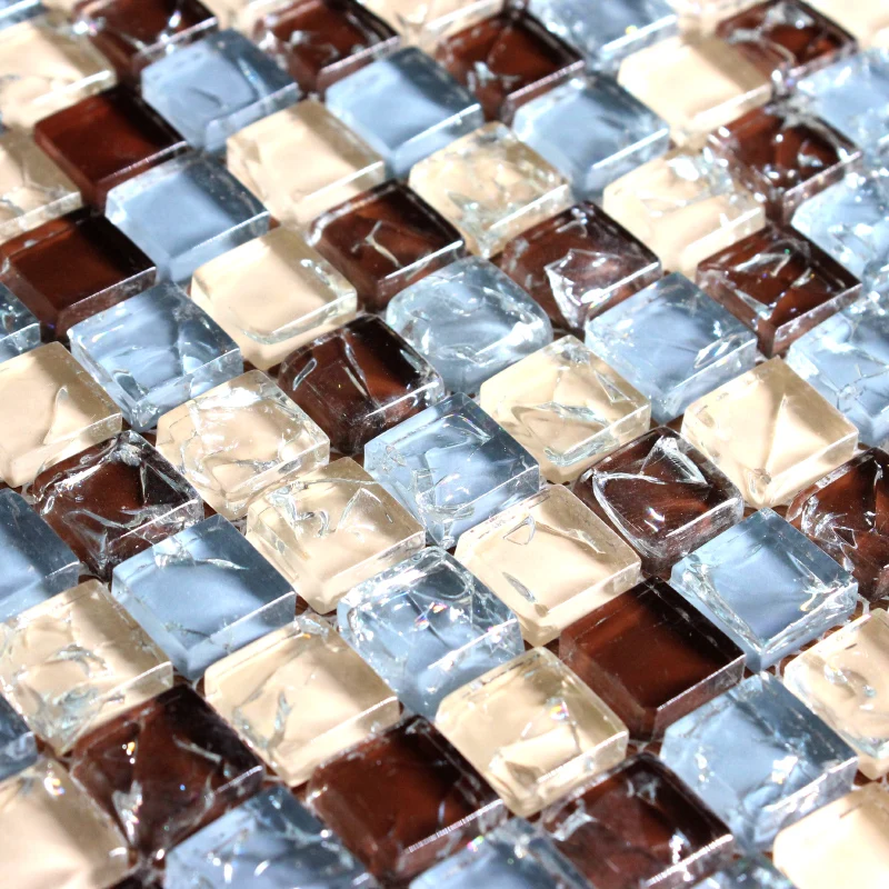 Creative crystal broken glass mosaic tile for backsplash wall and swimming poor