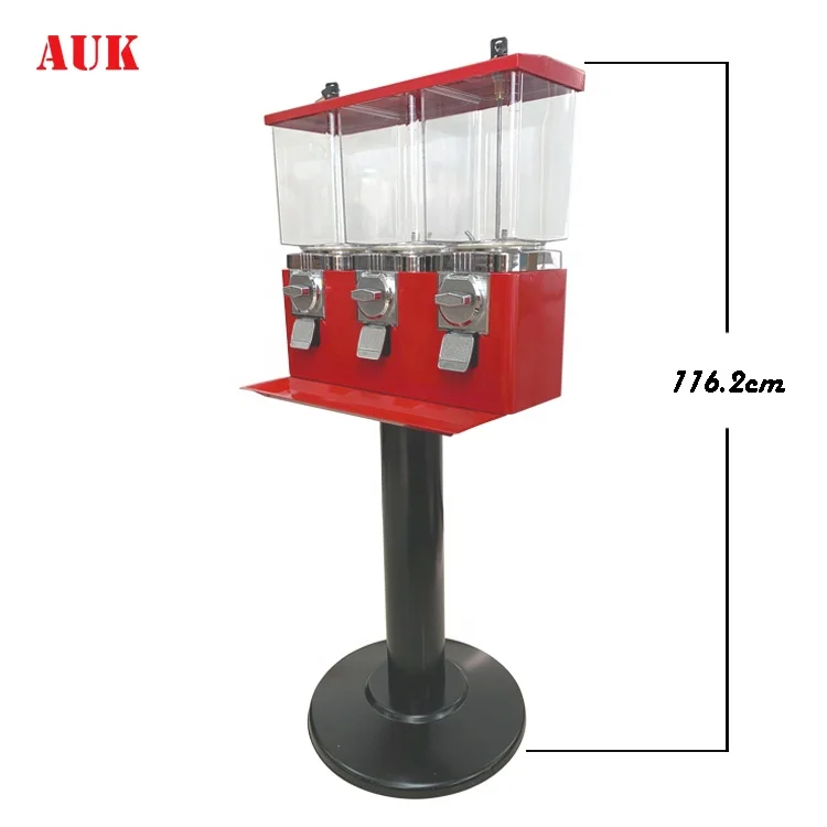 Top Triple Vending Machine for bulk Candy Gumball Capsule Bouncy Ball For Sale