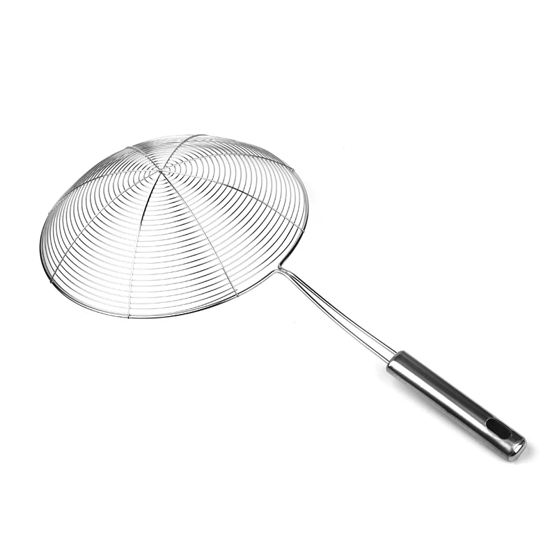 New arrival excellent quality Wholesale stainless steel strainer ladle wire oil skimmer french fries fry basket with handle