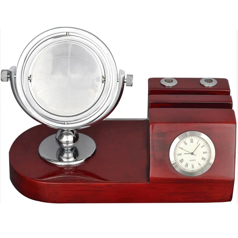 Подарочные офисные деревянные часы с функцией
