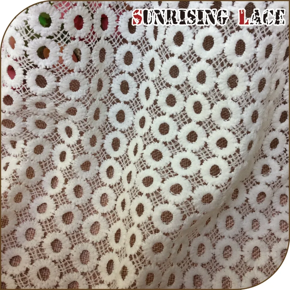 German Embroidered Wedding White Cord Irish Lace Fabric