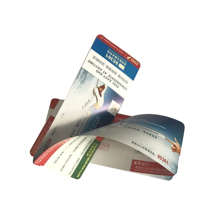
Coated paper thermal paper boarding pass airline ticket printing 