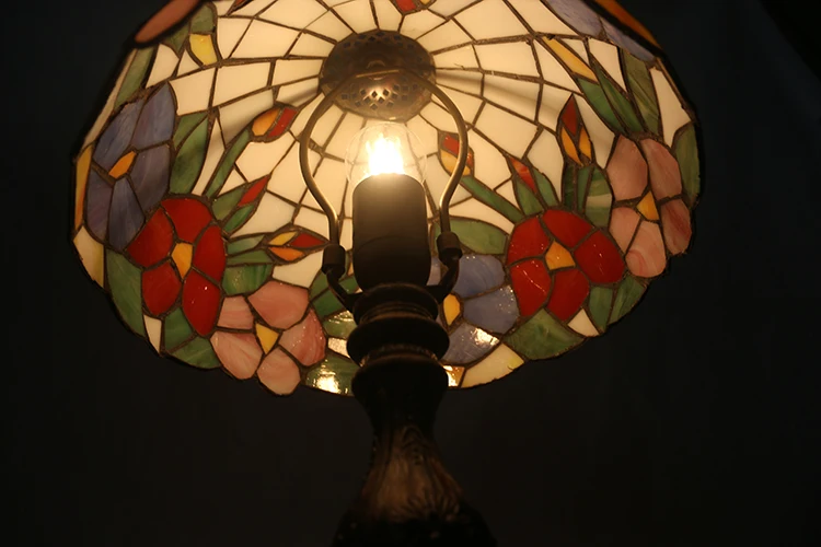 LongHuiJing Hand painted chinese decorate bedroom table lamp night flower bedside decorative reading lamp